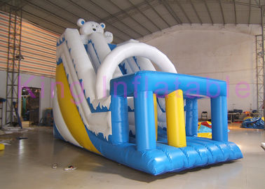 White Blue Single Lane Blow Up Dry Slide PVC Jumping Bouncer With 2 Years Warranty