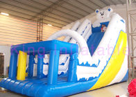 White Blue Single Lane Blow Up Dry Slide PVC Jumping Bouncer With 2 Years Warranty
