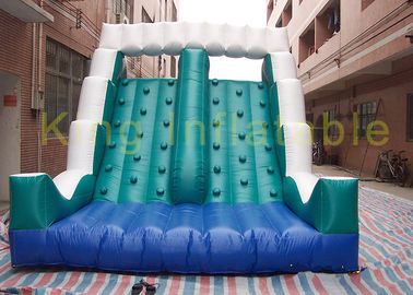 CE Green Huge Inflatable Obstacle Course Dry Slide With Climbing Wall