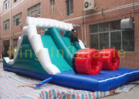 CE Green Huge Inflatable Obstacle Course Dry Slide With Climbing Wall