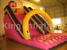 Pink / Yellow Inflatable Dry Slide CE Blower Attached Funny Clown For  Kids