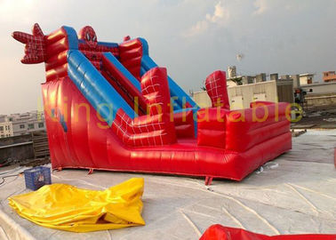 Red / Blue Spider Man Inflatable Dry Slide Outdoor Giant Waterproof / Anti - UV Slide