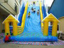 12 X 8m Blue Yellow Water Slide Games Commercial Double Stitching