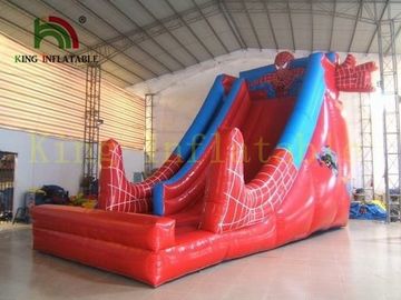 Red Spider Man Big Inflatable Dry Slide Bounce House With PVC Tarpaulin