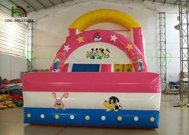 PVC Tarpaulin Kid Theme Inflatable Dry Slide With Bounce House For Amusement Park