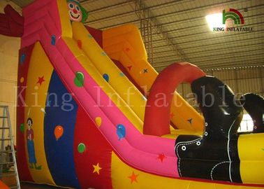 7*4*5.5m Inflatable Dry Slide Clown Theme PVC Bounce Houses For Kids