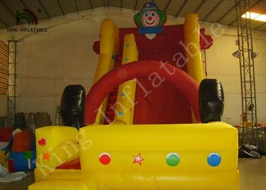 7*4*5.5m Inflatable Dry Slide Clown Theme PVC Bounce Houses For Kids