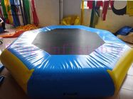 Yellow / Blue 3m Diameter Inflatable Water Park Trampoline PVC Toy For Water Park