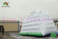0.9mm PVC Tarpaulin White / Green Inflatable Water Toy  Giant Iceberg For Water Park