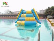 0.9mm PVC Tarpaulin Inflatable Water Toy , Outdoor  Jumping Tower With 2 Slides
