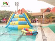 0.9mm PVC Tarpaulin Inflatable Water Toy , Outdoor  Jumping Tower With 2 Slides