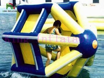 Colorful 3 * 2.8m Blow Up Water Wheel PVC Tarpaulin Toy For Adult / Kids Summer Use