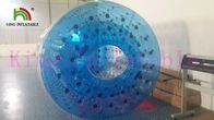 Blue Big Inflatable Water Rolling Toy Durable 1.0mm PVC / PTU Inflatable Outdoor Toy