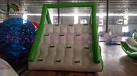 Green / White 0.9mm PVC Tarpaulin Blow Up Water Toy Floating Slide Rental Business use