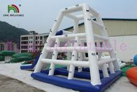 Custom 0.9mm PVC Blue / White Inflatable Water Toy /  CE Aqua Slides For Water Park