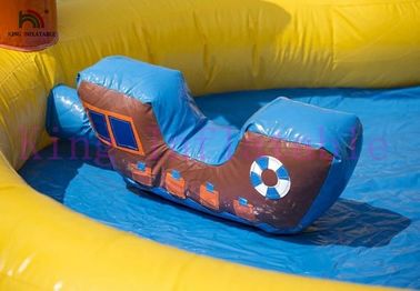 Tropic PVC Bounce Houses For Kids , Mini Pirate Bouncer With Swimming Pool