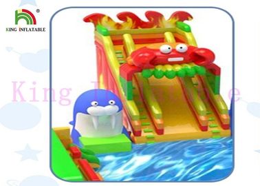 Large Inflatable Water Playground Sea Animal Theme Multi Play Slides with pool