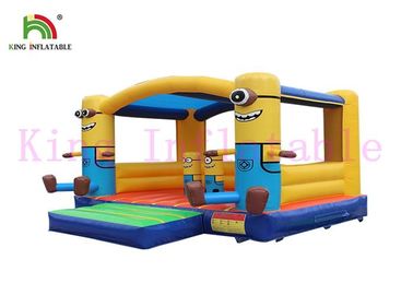 Durable PVC Mimion Inflatable Jumping Castle With Roof For Outdoor Playground