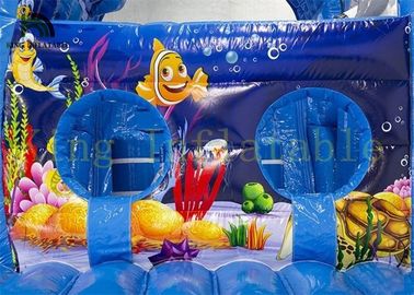 Colorful Sea World Kids Indoor Toys Inflatable Obstacle Course with Fire Retardant PVC Materials