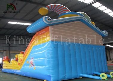 Colorful Clown 0.55mm PVC Inflatable Commercial Bounce Houses With Slide For Kids