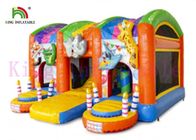 Colorful Jungle Wild Animal PVC Inflatable Jumping Castle With Slide For Kids