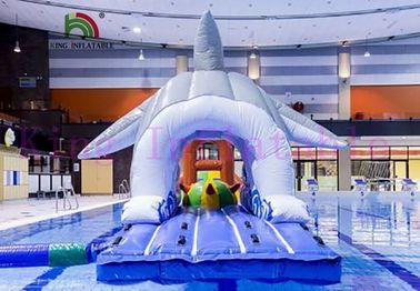 Multiplay Colorful PVC Water Park For Kids , Inflatable Toy With Obstacle / Slide