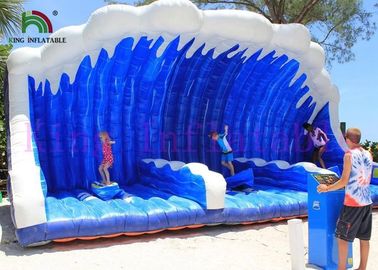 Simulated Surfing Inflatable Sports Games 0.55mm PVC Sea Blue / White Inflatable Toy