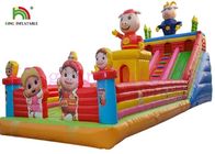Blow Up Gbond Dry Slide / Commercial Inflatable Slide With Bouncer Play Paradise For Kids