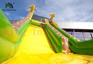 Green / Yellow Giraffe PVC Inflatable Dry Slide Customize Slide For Outdoor Activities