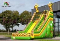 Green / Yellow Giraffe PVC Inflatable Dry Slide Customize Slide For Outdoor Activities