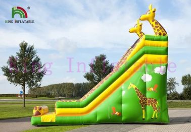 Green / Yellow Giraffe PVC Inflatable Dry Slide Customize Slide For Outdoor Activities