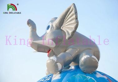 Colorful Circus Disco Inflatable Jumping Castle With Slide Printed Clown / Animals