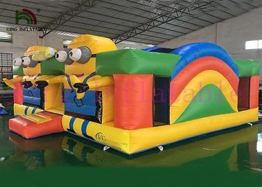 Colorful Minions Commercial Bounce Houses CE Digital Printing PVC Jumping Ground