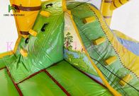 Green / Yellow 0.55mm PVC Commercial Bounce Houses And Slide With CE Approved