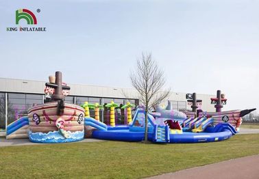 Pirate / Shark 0.9mm PVC Inflatable Water Park Multiplay / Colorful Playground