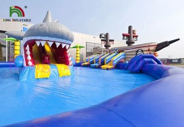 Pirate / Shark 0.9mm PVC Inflatable Water Park Multiplay / Colorful Playground