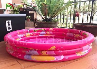 Triple Tubes Round Kids Inflatable Swimming Pools PVC Tarpaulin Cute Cartoon