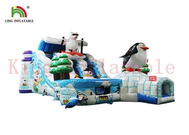 Custom Ice And Snow World Inflatable Dry Slide With Bouncy Course Waterproof