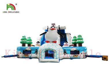 Custom Ice And Snow World Inflatable Dry Slide With Bouncy Course Waterproof