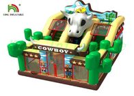 Cowboy Blow Up Slide With Jumping Course 0.55mm PVC Tarpaulin Playground