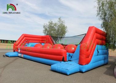 Lead Free Red Or Blue  Inflatable Sports Games / Blow Up Obstacle Course And Slide