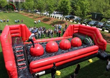 Lead Free Red Or Blue  Inflatable Sports Games / Blow Up Obstacle Course And Slide