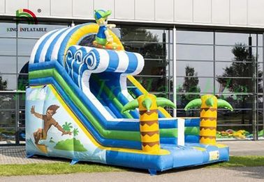 Tropical Inflatable Dry Slide , Surfing Happy Boy PVC Slide For Kids