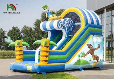 Tropical Inflatable Dry Slide , Surfing Happy Boy PVC Slide For Kids