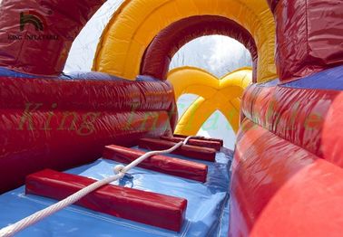 Triple Lanes Volcano PVC Inflatable Dry Slide With 24 Months Guarantee