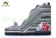 Grey Double Lanes Inflatable Dry Slide Rock Climb Upto Cliff For Amusement