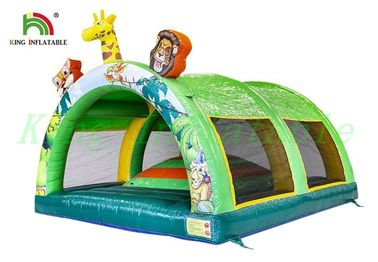 Colorful Wild Animal Inflatable Bouncy Tent Kids PVC Bouncer With Small Hill