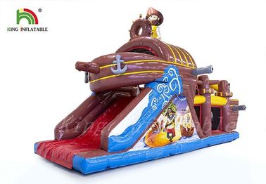 Non - Toxic Outdoor Sports Games Blow Up Obstacle Course  , Durable PVC Pirate Boat