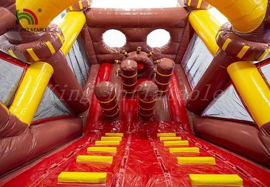 Non - Toxic Outdoor Sports Games Blow Up Obstacle Course  , Durable PVC Pirate Boat