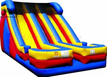 Giant Double Lane Colorful Kidwise Inflatable Dry Slide With 0.55mm PVC Tarpaulin